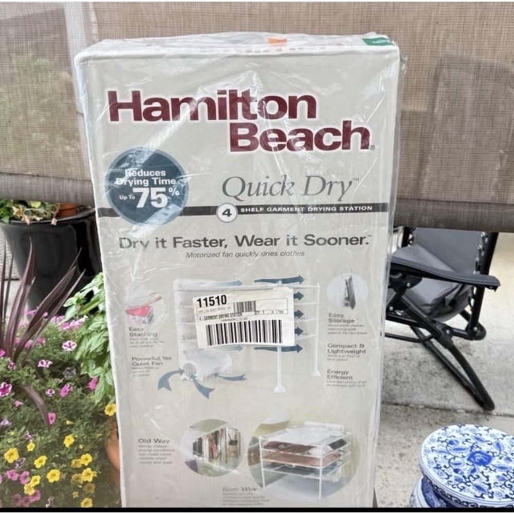 NEW Hamilton Beach Quick Dry 4-Shelf Power Garment Drying Station Sealed Box